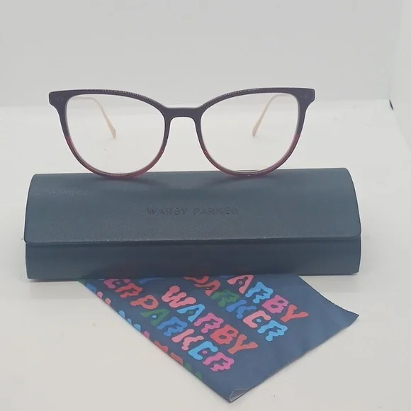 NWT RX-ABLE WARBY PARKER MAREN EYEGLASS FRAMES BURGUNDY Maren Eyeglasses in Mulberry Tortoise Fade with Polished  main image 2